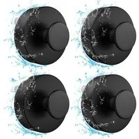 LuxusKollektion Handtuchhaken Wandhaken Saugnapf Handtuchhaken Wiederverwendbar-4 Stück (schwarz)