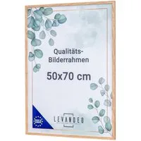 Levandeo® Bilderrahmen, Posterrahmen Natur Eiche Optik 50x70 Made in EU Bilderrahmen Portrait