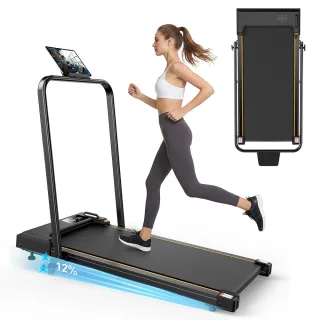 [EU Direct] Formill FT41 Foldable Walking Treadmill with 12% Incline, 10km/h Dual-Mode Running Pad for Home Office, Smar