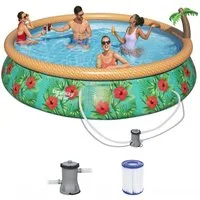 BESTWAY Quick-Up Pool 57416 Fast Set Paradise Palms Swimmingpool Rund Filterpumpe 457x84