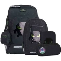 Beckmann Schulrucksack Active Air (6tlg., inkl. Sportrucksack, Federmappe, Schlamperetui, Regenhülle, Buttons)