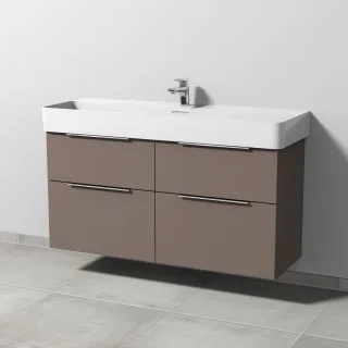 Sanipa 3way Waschtischunterbau zu Laufen VAL Waschtisch mit 4 Auszügen, Taupe-Matt UP8251T