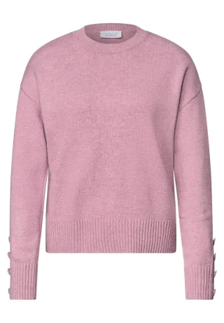 Street One - Pullover mit Knopf-Detail pink - Gr. - 34