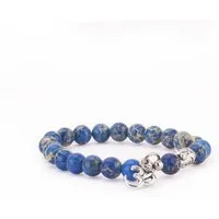 bodhi Perlenarmband Mala Armband mit blauem Jaspis, Modeschmuck