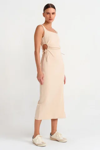 Ärmelloses Bodycon-Midikleid mit Ausschnitt