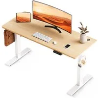 HOMAVO Schreibtisch Elektrisch höhenverstellbarer Schreibtisch Memory-Funktion (Sitz-/Steh-Erinnerung), USB/Typ C,Länge 120 cm, 140 cm, zwei Größen (18 mm Schreibtischplatte)