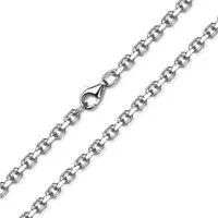 Materia Gliederkette Herren Ankerkette massiv 2,9mm K55, 925 Sterling Silber, diamantiert
