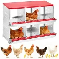GarveeMore Hühnerstall 6 Fach Hühnchen Nesting Box Legebox für Hühnchen Enten
