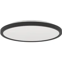 EGLO Deckenleuchte Rovito Deckenlampe, Deckenbeluchtung, Badlampe Decke, Kunststoff, IP44, LED fest integriert, Neutralweiß, Kaltweiß, Warmweiß, Wand-/Deckenleuchte - H3 x Ø30 cm - schwarz - 13,9W inkl.