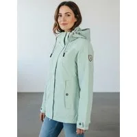 Dry Fashion Funktionsjacke Norderney Damen Übergangsjacke Wasserdicht - Outdoor-Jacke Winddicht Atmungsaktiv, Verschweißte Nähte, Kapuze abnehmbar, 2-Wege-Verschluss