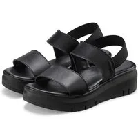 French Connection Sommerschuhe, Sandalette, Ledersandalette, offener Schuh, Ledersandale Sandale NEU aus hochwertigem Leder mit leichtem Keilabsatz und Plateausohle