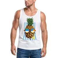 Neverless Tanktop Herren Tank Top chilling Ananas Pinapple Sommer Beach Party Slim Fit mit Print