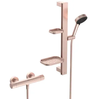 Ideal Standard Brausekombinationm.Thermostat CerathermAlu+ 600mm 2-fach-Handbrause Rose, BE227RO BE227RO