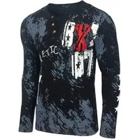 Baxboy Longshirt Langarmshirt mit trendigem All-Over Logo-Print mit Knopfleiste B-702