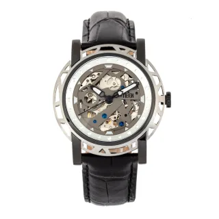 Reign Stavros Automatik-Skelett-Lederarmbanduhr