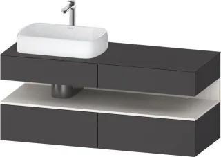 Duravit Qatego Konsolenwaschtischunterbau wandhängend Graphit Matt 1400x550x600 mm - QA4765084490000 QA4765084490000