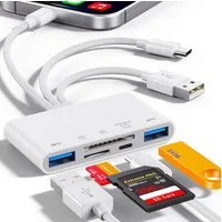 Forrlite USB-C Hub 5-IN-3 Adapter, USB SD Kartenleser für iPhone iPad USB-Adapter