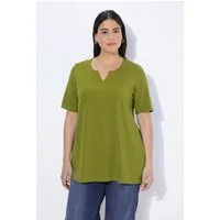 Ulla Popken T-Shirt T-Shirt A-Linie Tunika-Ausschnitt Halbarm