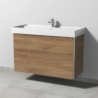 Sanipa 3way Waschtischunterbau zu Villeroy & Boch Collaro Waschtisch mit 2 Auszügen, Eiche-Kansas BR83759