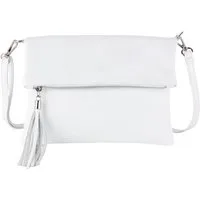 MIRROSI Umhängetasche Damen, Crossbody Bag, Echtleder Made in Italy (1 Tasche 2 Gurte oder Basic Version 1 Tasche 1 Gurt, verstellbaren Schulterriemen), 26x18x2cm (BXHXT)