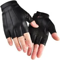 BTTO Hsch. Trainingshandschuhe Sporthandschuhe,Trainingshandschuhe,Fitness Handschuhe Herren Damen Fingerlose Lederhandschuhe,Für Krafttraining,Bodybuilding,Radsport