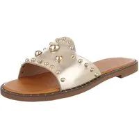 Ital-Design Modische Slides mit Glitzer-Details für Damen Pantolette (89542616) Blockabsatz Pantoletten in Gold