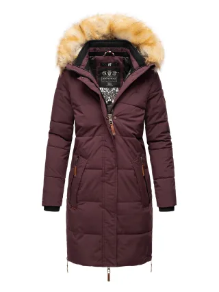 Navahoo Damen Winterjacke Halina – Warmer Parka mit Abnehmbarem Kunstfellkragen
