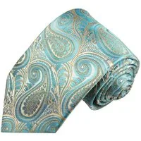 Paul Malone Krawatte paisley brokat 100% Seide Breit (8cm), türkis 2016