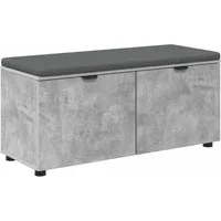 vidaXL Sitzbank Flurbank mit Kissen mit Regal Betongrau 100 x 38 x 46 cm (1-St)