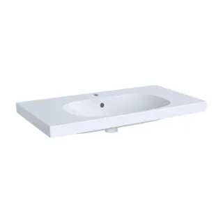 Geberit Acanto Waschtisch 500623012 90 x 48,2 cm, mit Ablagefläche, mit Hahnloch, Überlauf, weiß
