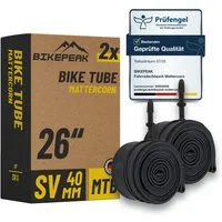 BikePeak Fahrradschlauch BikePeak 2x Fahrradschlauch Mattercorn MTB 26 Zoll SV-40mm 40/62-559