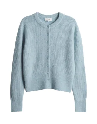 Opus - Strickjacke mit Rundhals - Dreni blau - Gr. - 38
