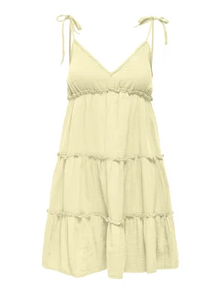 ONLY - ONLTHYRA STRAP SHORT DRESS CS WVN Transparent Yellow - Gr. - L