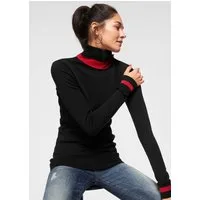 AJC Rollkragenpullover Feinstrick mit trendy Kontraststreifen