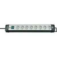 Premium-Line Steckdosenleiste 8-fach schwarz/hellgrau, 1,8 Meter