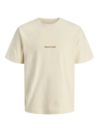 JACK&JONES - JORNORREBRO EMB TEE SS CN NOOS JNR Antique White - Gr. - 176
