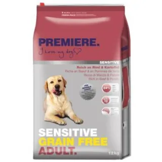 PREMIERE Sensitive Trockenfutter Hund Adult Grain Free Rind und Kartoffel 2x12 kg