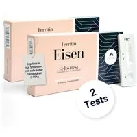 ASPILOS Hämoglobin-Schnelltest Eisen Mangel Selbsttest für Zuhause in 5 Minuten, Bluttest, selbst durchführbar, Ferritin Test, 2-tlg., Ferritin Schnelltest, medizinischer Test, Eisenmangel