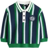 Next Polokragenpullover Gestreiftes Strick-Polohemd (1-tlg)