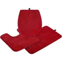 Bruno Banani Badematte Lana Standard, Badvorleger, Badezimmer Teppich, Höhe 25 mm, rutschhemmend beschichtet, schnell trocknend, strapazierfähig, fußbodenheizungsgeeignet, Polyacryl, rechteckig, 3-tlg. Stand-WC Set, Badteppich, Badematten, unifarben,