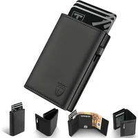 TEEHON Geldbörse Geldbeutel Herren - Portmonee Herren mit Münzfach (Smart Wallet 3.0 RFID Schutz, Geldbeutel für 8-10 Kartenetui), Kreditkartenetui, Geldbörse Geldscheinfach & ID-Fenster - Schwarz