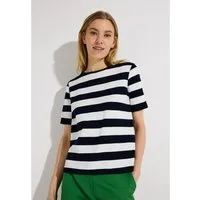 MORE&MORE Kurzarmshirt Heavy Jersey-Shirt, gestreift, boxy