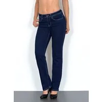 ESRA Straight-Jeans High Waist Straight Fit Jeans Damen Gerader Schnitt bis Übergröße G1 Straight Leg Damen Jeans High Waist Regular Jeanshose Stretch Hose