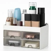 Youyijia Make-Up Organizer Make Up Organizer mit Schubladen Weiß Kosmetikorganiser