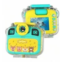 Blossom Digitalkamera Wasserdicht 1080P HD Unterwasserkamera, Selfie Kamera Kinderkamera (12 MP, inkl. 180° Drehobjektiv Zeitaufnahme 4 Spielen 27 Cartoon-Rahmen, Geburtstagsgeschenk Spielzeug ab 3-11 Jahre Mädchen Jungen)