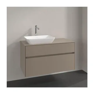 Villeroy und Boch Collaro Waschtischunterschrank C110B0VM 100x54,8x50cm, Waschtisch links, LED-Beleuchtung 7,3 W, taupe