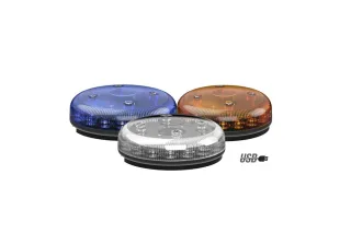 LED Kennleuchte | Redtronic | Tornado B47 | USB-A/-C | Magnet- oder Vakuummontage | blaue, gelbe oder klare Haube | lichtstark | R65 Klasse 2 | IP69K