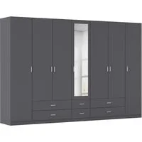 rauch Kleiderschrank Schrank Garderobe Ankleide GAMMA Breiten 91/136/181/226/271/315/360 cm (in 3 Ausstattungen BASIC/CLASSIC/PREMIUM (inkl. SOFT-CLOSE-Funktion) verschiedene Griff-Varianten, mit Spiegel TOPSELLER MADE IN GERMANY