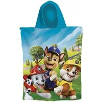 PAW PATROL Badeponcho Kinder aus Baumwolle mit Kapuze für Bad Strand und Urlaub, Baumwolle