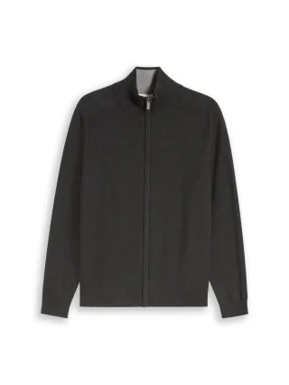 Tom Tailor - Strickjacke aus Baumwolle Black Grey Melange - Gr. - XL